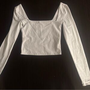 Aritzia Babaton White Contour Long Sleeve Top